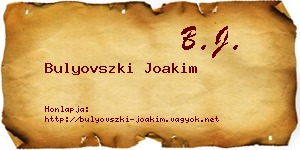 Bulyovszki Joakim névjegykártya